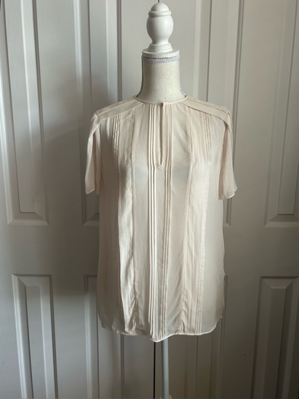 NWOT REISS Women Short Sleeve Blouse, Light Pink, Size 4